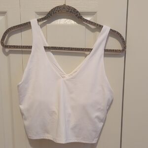 All in Motion White V-Neck Cropped Athletic Bra Tank